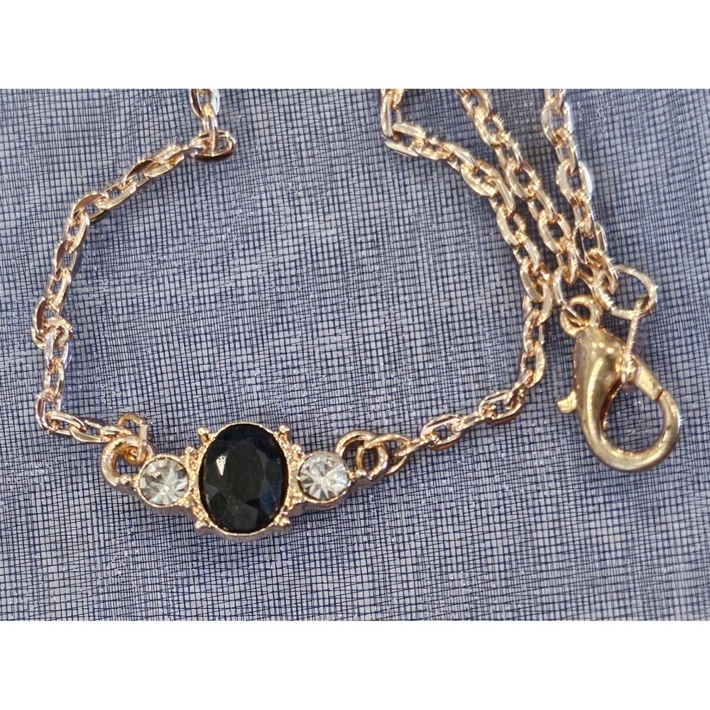 Rose Gold Necklace Oval Sapphire Crystal‎ Pendant Chain Fashion Jewelry